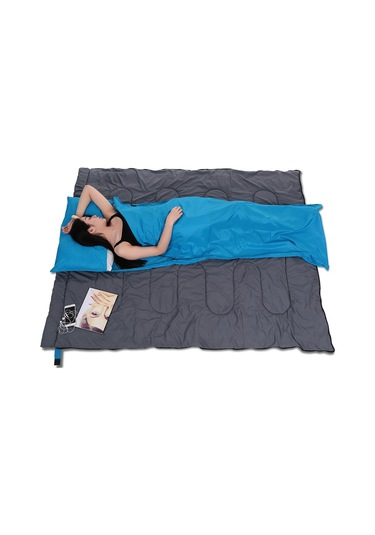 Tomshoo 70 210cm İpek Kumaş Uyku Tulumu Astarı Mavi