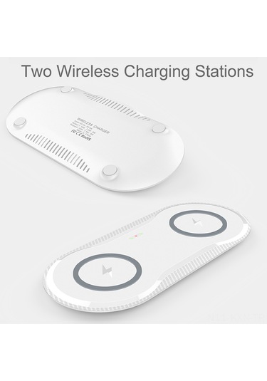 Kosona X263 10w Çift Telefon Kablosuz Şarj Cihazı - Ev Ve Ofis İçin Taşınabilir Akıllı Qi Uyumlu Hızlı Şarj Siyah