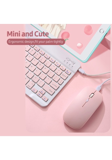 Geeksen Sk-030 10 İnç Bluetooth Klavye Ve Fare Seti - 78 Tuşlu İnce Tasarım, 3 Dpı Ayarlı, Çoklu Sistem Uyumlu, Şarj Edilebilir Yeşil Diğer