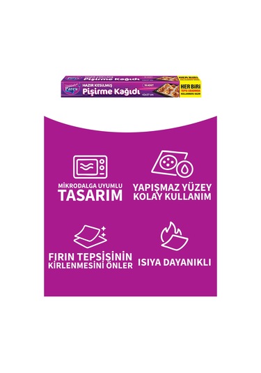 Hazır Kesilmiş Pişirme Kağıdı 16 Lı 42 X 37 Cm İkili Set