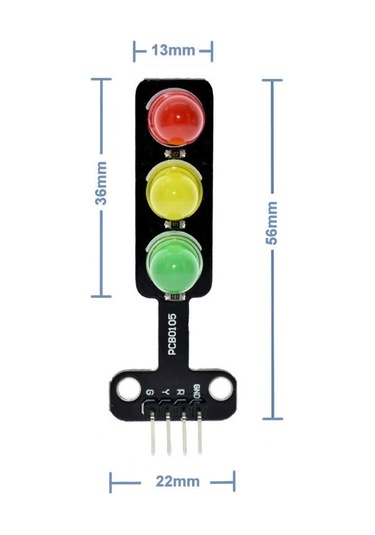 Alkatronik-Trafik Işık Led Modülü 5V Ortak Katot 8Mm Led Kırmızı Sarı Yeşil