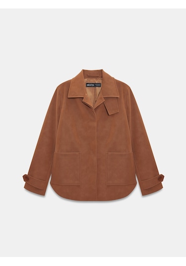 Dilvin 60778 Süet Ceket-camel Camel