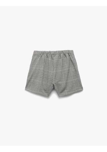 Koton Ekose Desenli Kemer Detaylı Pileli Şort Etek Gri Ekose 6wkg40036aw Gri Ekoseli