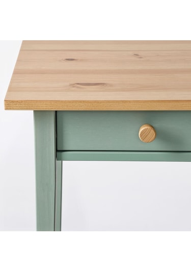 Komodin, Gri-yeşil-açık Kahverengi Boyalı, 46x35 Cm Yeşil