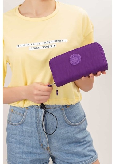 Bizoon 6001 Su Geçirmez Krınkıl Kumaş Kadın Portföy Cüzdan