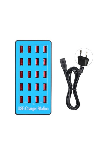 Samdoo 20 Port Usb Şarj Istasyonu 5v20a Akıllı Cihazlar İçin Hızlı Şarj, Aşırı Yük/volta/ısı Korumalı, Led Göstergeli, Soğutma Fanlı