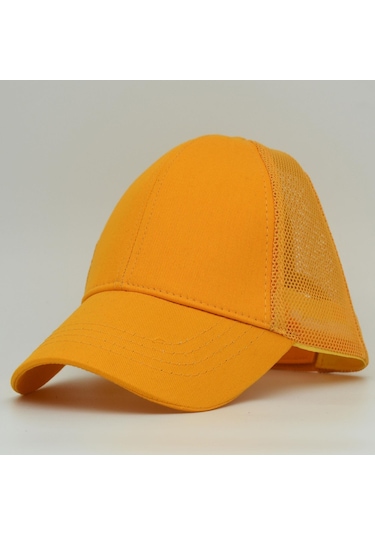 Unisex Ayarlanabilir Sarı Fileli Spor Basic Şapka Sarı
