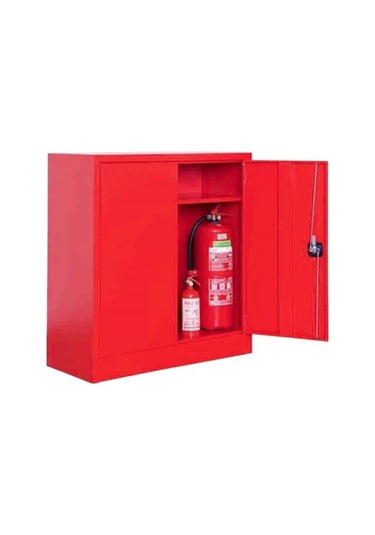Metal Kırmızı Yangın Tüp Dolabı (100Cm)