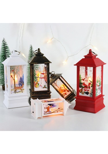 Shineyee Büyük Boy Kırmızı Noel Baba Figürü, Plastik Makyajlı Retro Lamba, Noel Dekorasyonu Ve Masaüstü Aydınlatıcı, 3 Aaa Pil Gereklidir Pil Dahil Değil Diğer