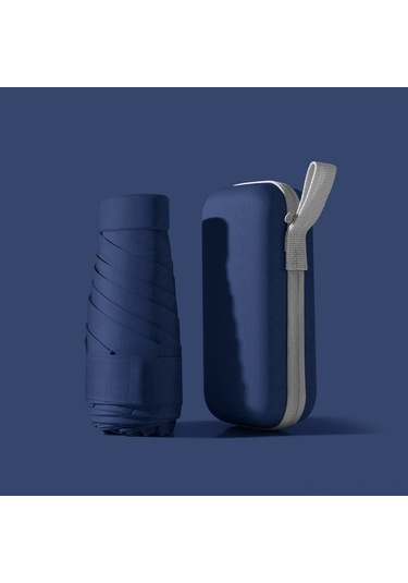 Hangfox Güneşten Koruyucu Uv Engelleme Çift Kullanımlı Güneş/yağmur Cep Boyutunda Çoklu Katlı Katlanabilir Siyah Şemsiye - 1 Adet