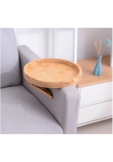 Kanepe Tepsisi Masa Kanepe Kol Dayama Klipsli Tepsi Doğal Bambu Kanepe Tepsisi Uzaktan Kumanda Kahve Aperatifler İçin Pratik Tv Aperatif Tepsisi