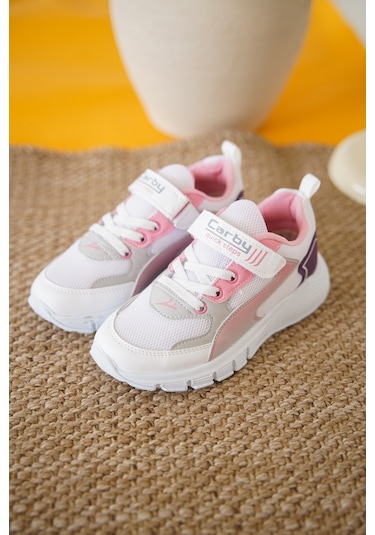 Daxtors D0132 Cırtlı Çocuk Unisex Sneaker Spor Ayakkabı Pembe