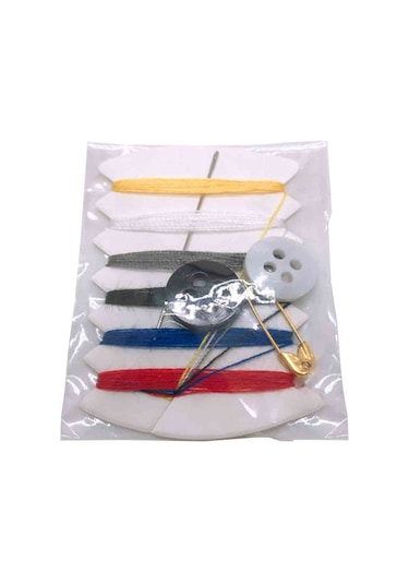 Otel Buklet Dikiş Seti İğne Düğme İplik Poşetli 500 Adet