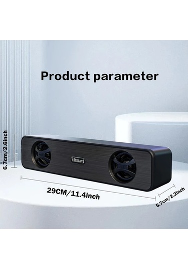 Primepickings Mikro Bilgisayar Hoparlörü Matte Black Kablolu Küçük Masaüstü Ses Sistemi