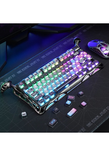 Gravastar Mekanik Oyuncu Klavyesi Tuş Takımı Seti, Mekanik Klavye İle Uyumlu Tuşlar, Cyberpunk