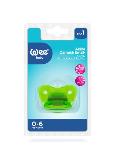 Wee Baby Akide Damaklı Emzik No:1 Yeşil 0-6 Ay