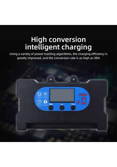 Hfambition 30a Pwm Güneş Paneli Kontrolcü 98% Verimlilikli Oled Ekranlı 12v/24v Otomatik 6 Korumalı Usb/type-c/led Çıkışlı Sarı