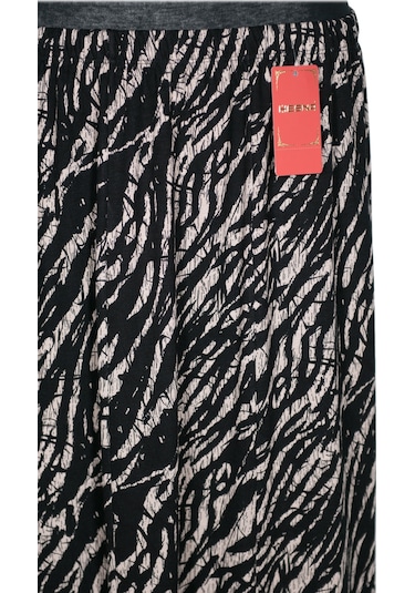 Hesna Kadın Ecem Battal Beden 8 Parça Lastikli Siyah Etek D37 Siyah