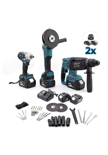 Branzeg 3'lü Matkap Seti Şarjlı Somun Sıkma Makinesi