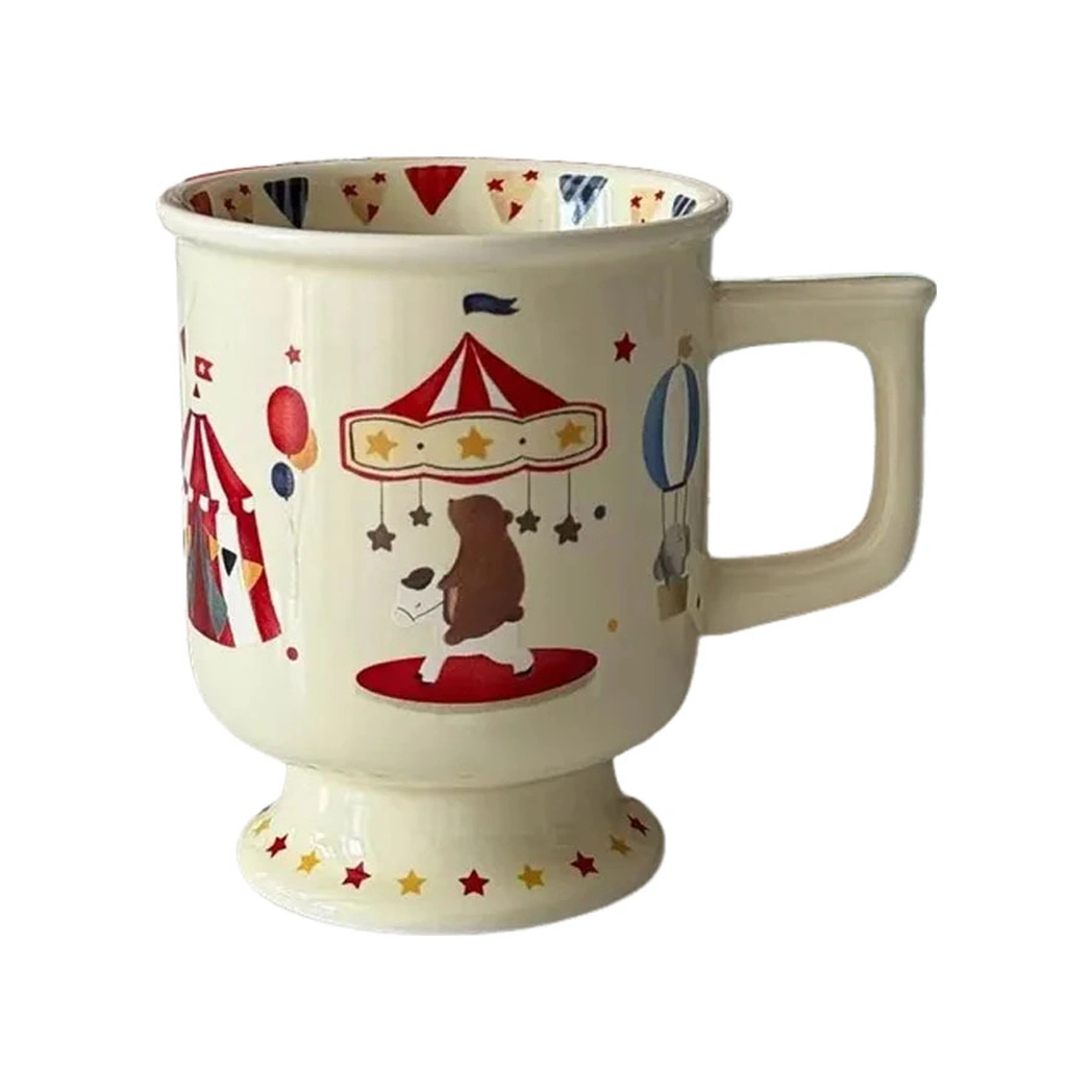 Yaleker Serbestçe Kullanıma Uygun 300 Ml Beyaz Seramik Kupa Ve Kaşık Seti - Ev Ve Ofis Kullanıma İdeal Sarı