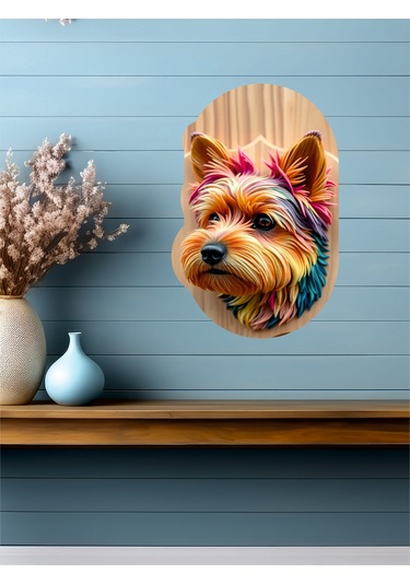 12x18 Cm 3d Görünümlü Köpek V2 Mdf Duvar Dekoratif