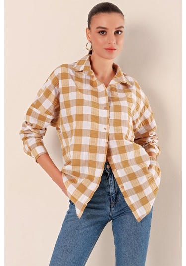 3900 Oversize Uzun Basic Gömlek - Vizon Vi Zon