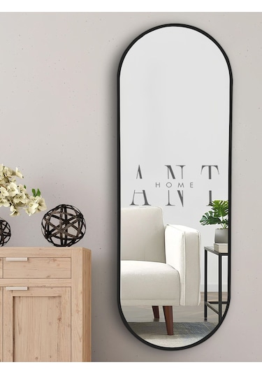 Boy Aynası 180cm X 60 Cm Elips Ayna 180 X 60 Siyah