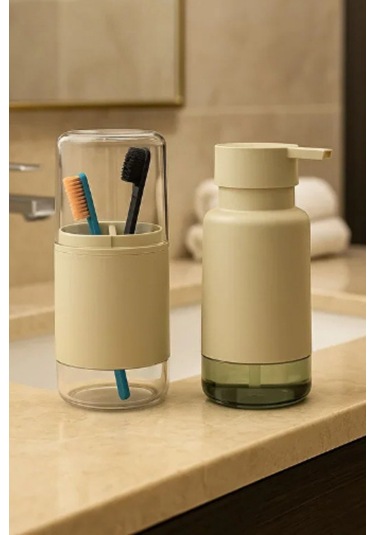 Büro Ev Ofis Banyo Düzeni İçin 2parça Mini Diş Firçalık Sıvı Sabunluk Seti Diğer