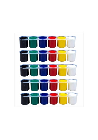 5 Adet 6lı 25 Ml Akrilik Boya Renkli