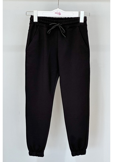 Erkek Çocuk Beli Ve Paçası Lastikli 2 Cepli Eşofman Altı Siyah