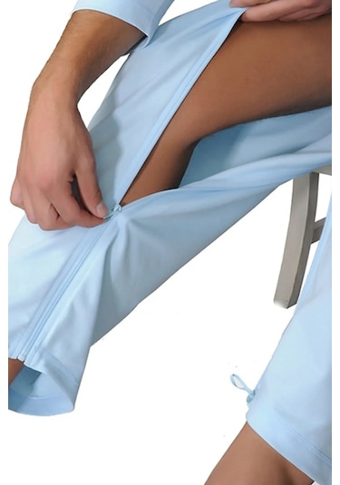 Caretex Sırt ve Bacak Fermuarlı Hasta Bakım Tulumu Mavi