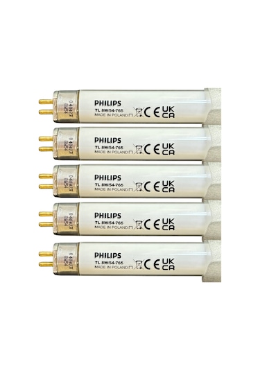 5 Adet Philips 8w 765 Beyaz Işık 6500k G5 Duylu T5 Floresan