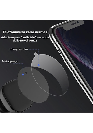 Kuulaa Magnetic-Mıknatıslı Telefon Tutucular Için Metal Plaka Set (543010802)