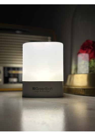 Greentech Masaüstü Şarjlı LED Aydınlatma - Gece Lambası / GT-CL09 Beyaz - Sarı