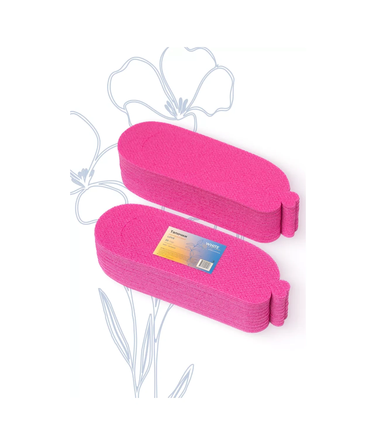 White Line Tek Kullanımlık Sandalet Şeklinde Pedikür Ve Masaj Terlikleri, 20 Çift 91994379