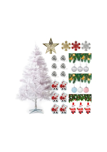 Yılbaşı Beyaz Çam Ağacı Seti 150 Cm