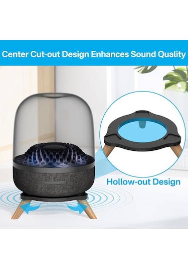 Skycity Ahşap Ve Akrilik Malzemeyle Yapılmış Ses Gürültüsünü Azaltan Hoparlör Üstü Stand 23x24x7 Cm