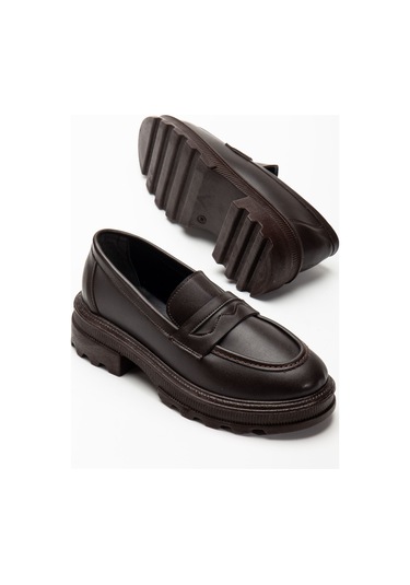 746-759 Kahve Günlük Yüksek Tabanlı Loafer Ayakkabı Açık Kahverengi