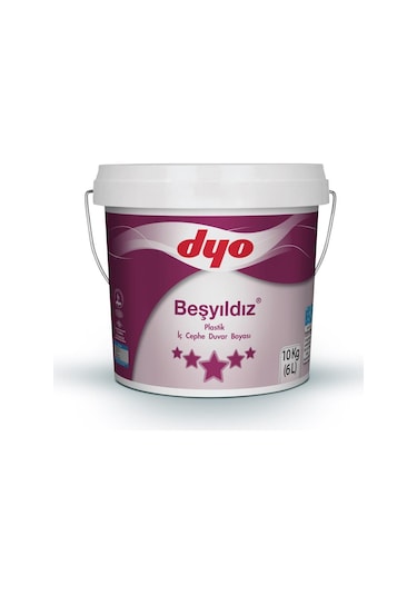 Dyo Beşyıldız Plastik İç Cephe Boyası 10 Kg Buz Gümüşü