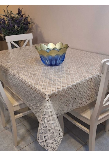 Ithal Pvc Muşamba - Desenli Silinebilir Masa Örtüsü 07iz13 Bej