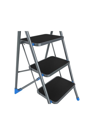 Mac Allıster 3 Basamaklı Geniş Çelik Merdiven 150kg Taşıma Kapasiteli