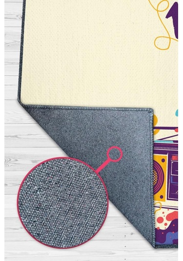 Homshtag Çok Renkli Müzik Halısı Renkli Dekoratif Parti Halısı Çok Renkli