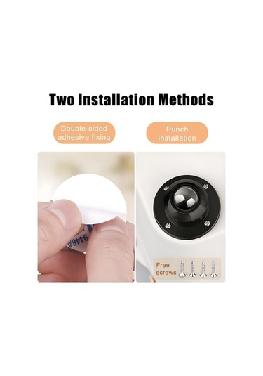 Pazly 4 Adet Paslanmaz Çelik Siyah Mini Döner Tekerlekler Masa Sandalye Tekerleri 360 Dönme Evrensel Teker Siyah