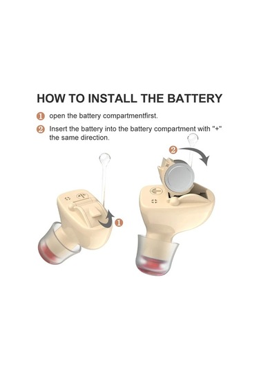 Hongboboutique Sound Amplifier İnvisible Hearing Aid Price Battery A10 Red And Blue - A Pair 01