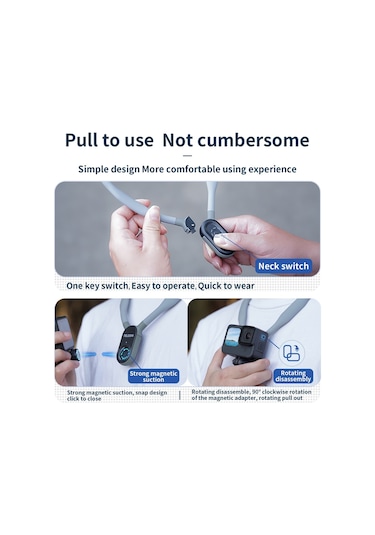 Telesın Te-hnb-001 Aksiyon Kamerası Boyun Montajlı Manyetik Montaj Gopro Hero 9/10/11/8/7 Insta360 Go 2