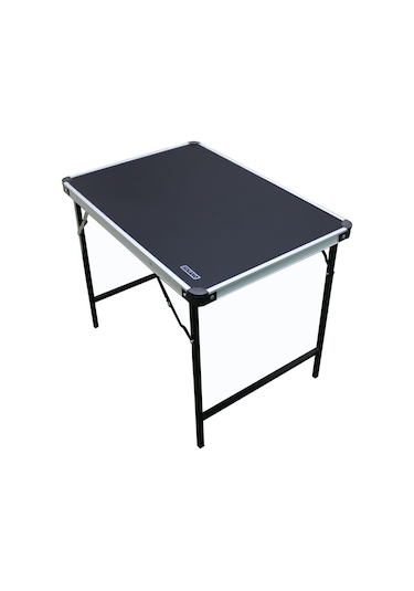 Solano Katlanır Kamp Masası Alüminyum Çerçeve Mdf Üst Tabla 48 68cm Siyah