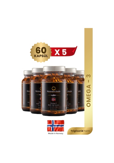 ﻿Norwegian Health Omega 3 1000 MG Somon&Morina Balık Yağı 5 x 60 Kapsül﻿﻿