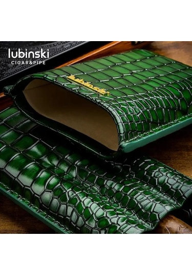 Lubinski Deri 3'lü Puro Kılıfı Lacivert Desenli 60 Ring