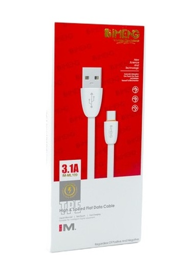 İmeng ML109 3.1 A Usb A To Type-C Data Ve Hızlı Şarj Kablosu Beyaz
