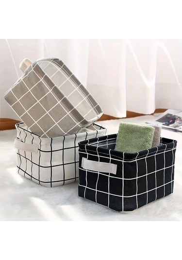 Tongdashop Siyah Katlanır Kare Desenli Saklama Organizer Su Geçirmez Toz Geçirmez Siyah